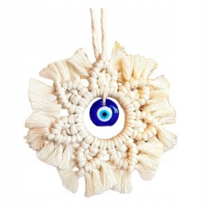Ozdoba turecka Oko Proroka Evil Eye makrama amulet do zawieszenia 243