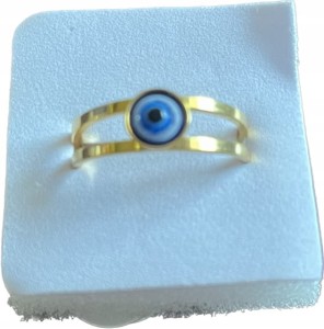 Pierścionek turecki evil eye oko proroka amulet prezent pozłacany 20 nr 53