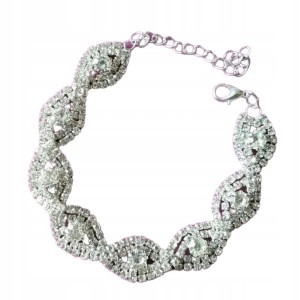 Bransoletka błyszcząca elegancka zapinana cyrkonie prezent 265