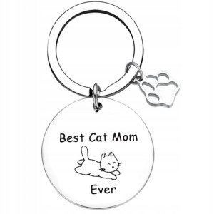 Breloczek brelok kot kotek Kocia Mama ze stali nierdzewnej brylok 283