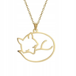 Wisiorek lis lisek ze stali nierdzewnej zawieszka łańcuszek prezent 156