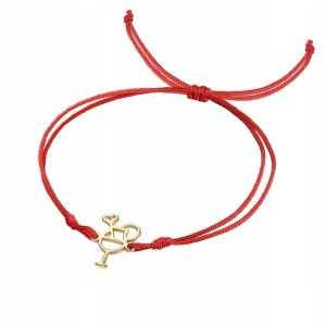 Bransoletka sznurkowa czerwona kieliszek wina wino drink prezent 262