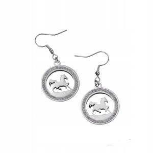 Kolczyki koń konik posrebrzane wiszące prezent 100