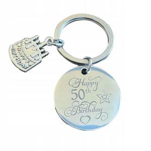 Breloczek brelok ze stali nierdzewnej na 50 urodziny prezent pamiątka 278