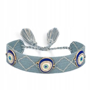 Bransoletka turecka Oko Proroka Evil Eve amulet materiałowa tekstylna 258