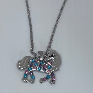 Wisiorek jednorożec łańcuszek zawieszka posrebrzany prezentl 140