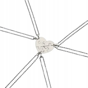 Wisiorek dla 5 przyjaciół przyjaciele przyjaźń komplet serce puzzle 139