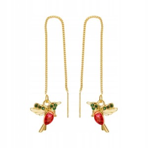 Kolczyki ptaki ptak ptaszek koliber pozłacane wiszące eleganckie prezent 94