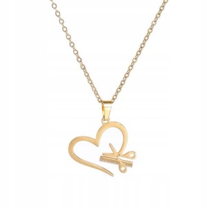 Wisiorek serce nożyczki dla fryzjerki fryzjera fryzjer serduszko stal 137