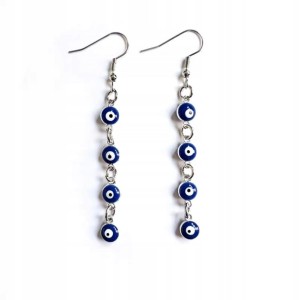 Wiszące posrebrzane tureckie kolczyki wiszące oko proroka Evil Eye 92