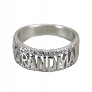 Pierścionek obrączka prezent Dzień Babci z napisem Babcia Grandma 10 nr 69