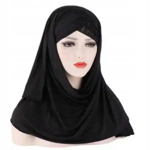 Hidżab chusta na głowę hijab dla muzułmanki bez zawiązywania islam czarny 3