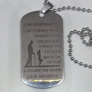 Wisiorek stal nierdzewna prezent od Dziadka dla Wnuczki z dedykacją 133