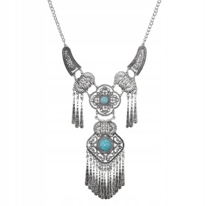 Naszyjnik turecki wisiorek posrebrzany turkus prezent 128