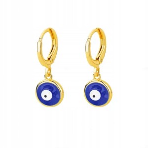 Wiszące pozłacane tureckie kolczyki szklane oko proroka Evil Eye 85