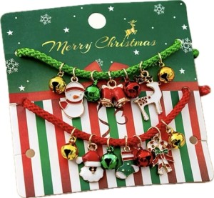 Świąteczne bransoletki sznurkowe zestaw 2 szt. Gwiazdka Mikołaj prezent 83