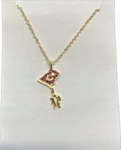 Wisiorek turecki Flaga Turcji Turcja łańcuszek zawieszka pozłacany 125