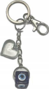 Breloczek turecki brelok Oko Proroka serce brylok do kluczy szklany 234
