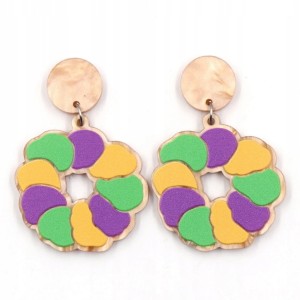 Kolczyki wiszące kolorowe na sztyft prezent 90