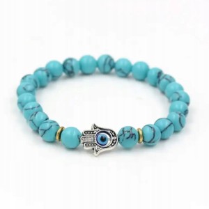Bransoletka turecka Hamsa Ręka Fatimy Oko Proroka Evil Eve amulet 226