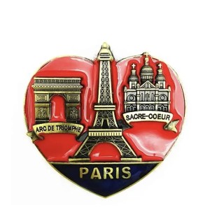 Magnes pamiątka Paris Paryż Francja Wieża Eiffla serce na lodówkę ozdoba 4