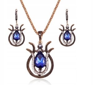 Komplet biżuterii tureckiej wisiorek kolczyki zawieszka tulipan prezent 3