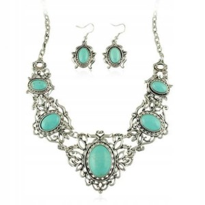 Komplet biżuterii tureckiej naszyjnik kolczyki prezent 46