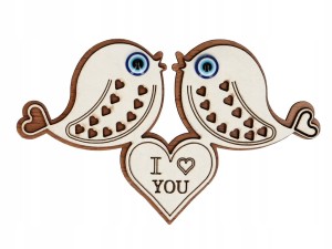 Magnes turecki drewniany na lodówkę oko proroka i love you ptaszki 6