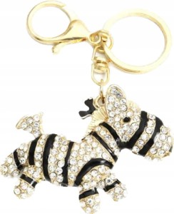 Breloczek brelok zebra zeberka brylok do kluczy torebki złoty 33