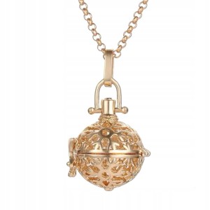 Łańcuszek naszyjnik wisiorek pozłacany otwierany schowek na zapach kula 39