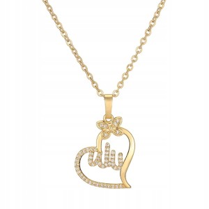 Łańcuszek naszyjnik wisiorek pozłacany serce serduszko zawieszka 50 cm 11