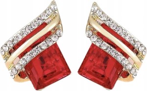 Kolczyki czerwone złote świąteczne prezent 62 z