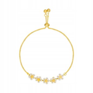 Pozłacana bransoletka kwiaty kwiatki prezent 180