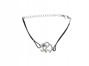 Bransoletka sznurkowa słoń słonik srebrna 118