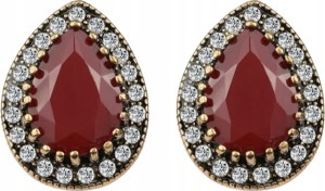 Kolczyki tureckie Hurrem bordowe czerwone 43