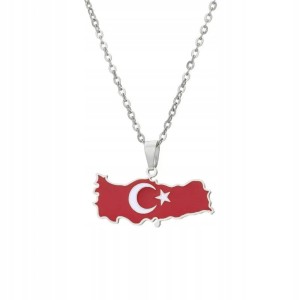 Turecki łańcuszek wisiorek flaga mapa Turcji 114