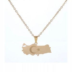 Łańcuszek pozłacany turecki flaga turecka 14