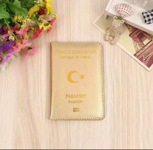 Złota perłowa okładka etui na paszport Turcja 69