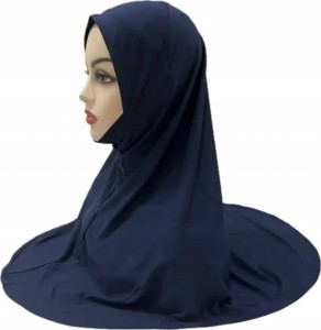 Hidżab chusta na głowę bez zawiązywania dla muzułmanki granatowy islam 74
