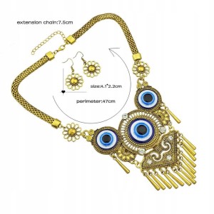 Komplet biżuterii oko proroka amulet evil eye 21