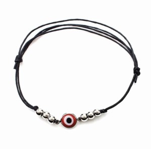 Czarna sznurkowa bransoletka oko proroka 134