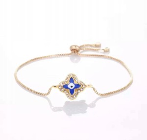 Pozłacana bransoletka oko proroka na łańcuszku 35