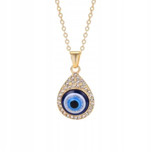 Oko proroka pozłacany turecki wisiorek łańcuszek zawieszka Evil Eye 36
