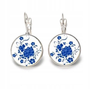 Kolczyki orientalne wiszące posrebrzane 26