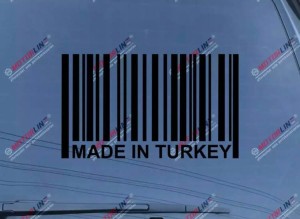 Naklejka Made in Turkey czarna 10 cm 28