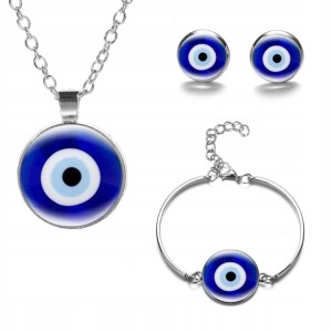 Komplet tureckiej biżuterii oko proroka amulet evil eye prezent 49