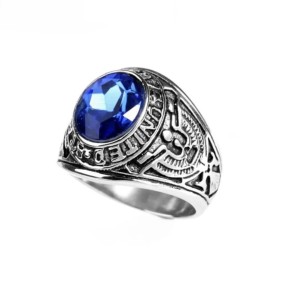 Turecki sygnet posrebrzany granatowy 12 nr 12