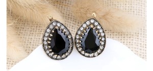 Kolczyki Hurrem czarne czarna łezka komplet 44