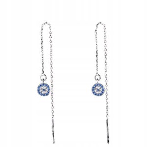 Wiszące kolczyki tureckie posrebrzane oko proroka Evil Eye amulet 77