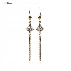 Kolczyki orientalne wiszące pozłacane 22